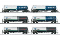 Güterwagenset mit 6 Kesselwagen der Bauart Zans und Zacns