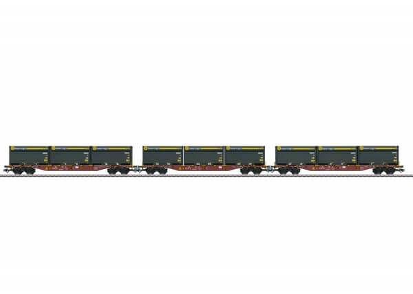 Märklin 47090 Drei vierachsige Container-Tragwagen Bauart Sgns