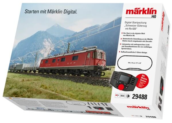 Märklin 29488 Digital-Startpackung Schweizer Güterzug mit Re 620 