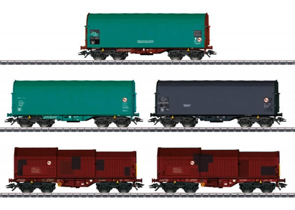 Märklin 46875 H0 Güterwagen Set Schiebeplanenwagen und Teleskophaubenwagen der SNCB
