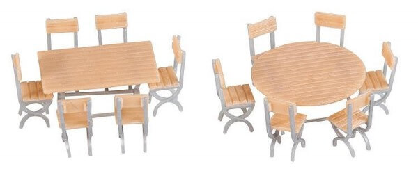 Faller 180957 2 Tische und 12 Stühle