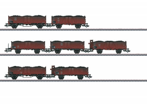 Märklin 46028 Güterwagen-Set Hochbordwagen zur Dampflok BR 45