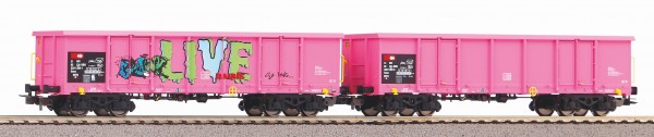 PIKO 58393 H0 2er Set offene Güterwagen Eaos der SBB mit Graffiti