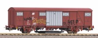 Schienenreinigungswagen der FS mit Graffiti