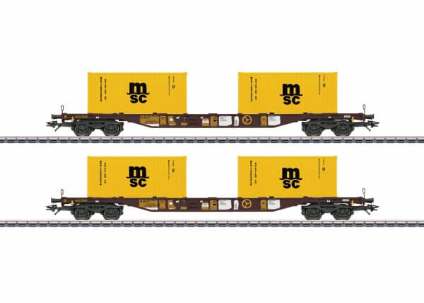 Märklin 47095 2 vierachsige Container-Tragwagen Bauart Sgns