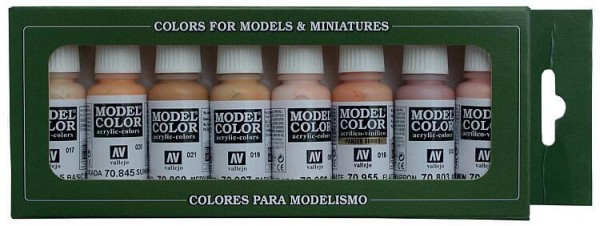 Farb-Set, Gesichts- und Hauttöne, 8 x 17 ml