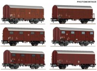 Display gedeckte Güterwagen der DB mit 12 Waggons