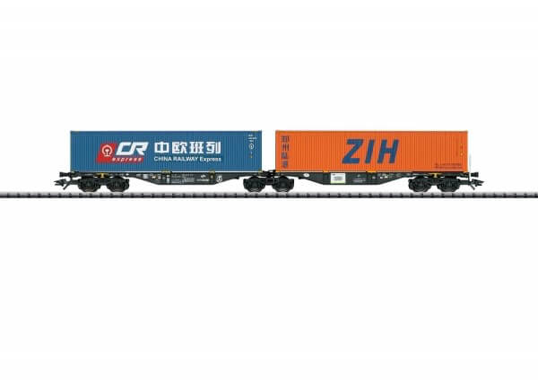 TRIX 24802 H0 Doppel-Containertragwagen Bauart Sggrss 80 ZIH und CRE