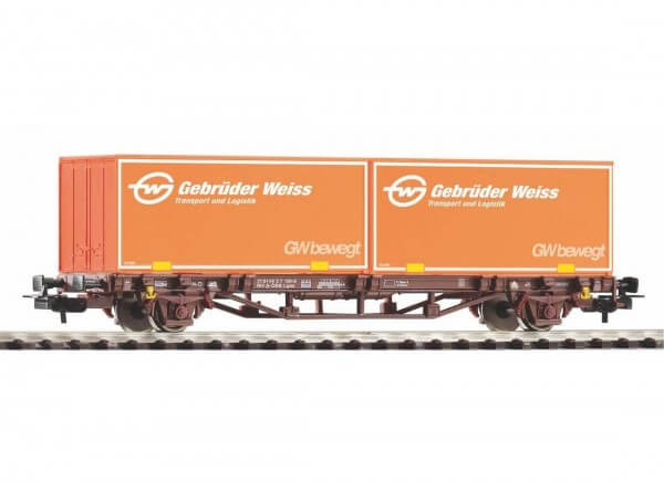 Piko 58779 H0 Containertragwagen 2x20 Fuß Container der Gebrüder Weiss