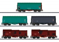 Güterwagen Set Schiebeplanenwagen und Teleskophaubenwagen der SNCB