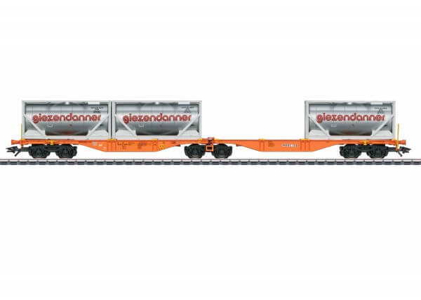 Märklin 47805 H0 Doppel-Containertragwagen giezendanner Bauart Sggrss orange Grundfarbgebung