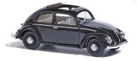 VW Käfer mit Brezelfenster und Stoffdach, schwarz, 1:87