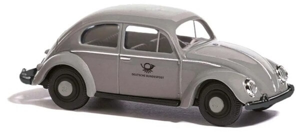 VW Käfer mit Ovalfenster, Deutsche Bundespost, grau, 1:87