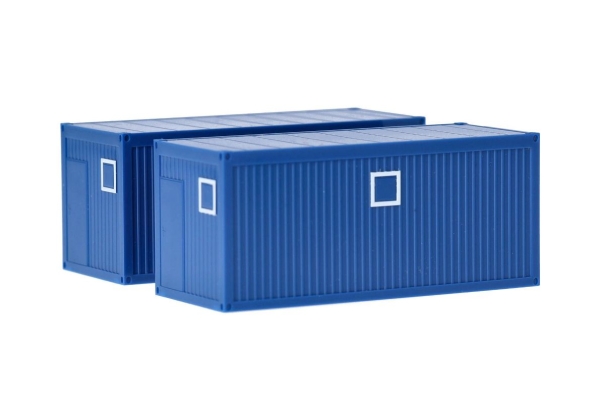 Herpa 053600-003 Baucontainer enzianblau 2 Stück