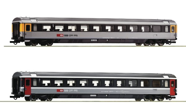 Roco 74023 2-tlg. Set 3 EuroCity-Wagen EC 7 SBB