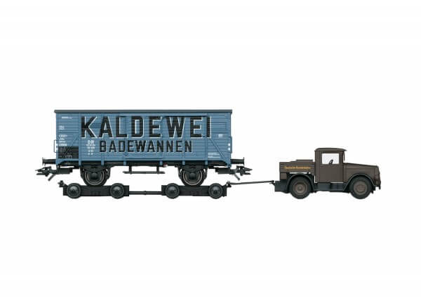 Märklin 48822 H0 Güterwagen G 10 KALDEWEI mit Strassenroller und Culemeyer Kaelble
