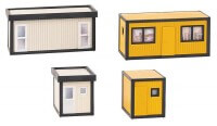 4 Baucontainer grau-schwarz / gelb-schwarz
