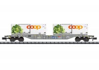 Containertragwagen Sgns der SBB Cargo mit coop® Kühlcontainern