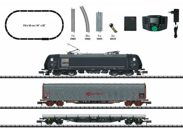 Minitrix 11147 Spur N Digital-Startpackung "Güterzug" Baureihe 185.1 der MRCE