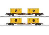 2 vierachsige Container-Tragwagen Bauart Sgns