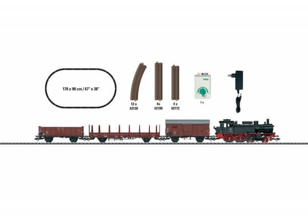 TRIX 21530 H0 Analog Startpackung Güterzug Epoche III mit BR 74 Dampflok