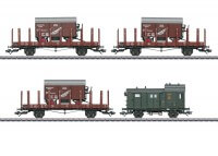 Güterwagen Set Großbehälter mit Straßenlaufwerk der DRG Epoche II